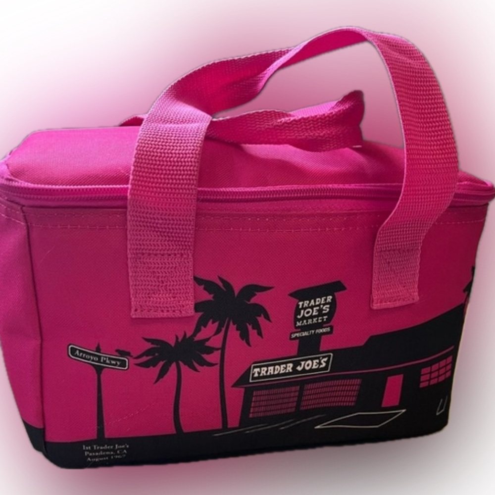 Pink Trader Joe’s insulated tote bag mini